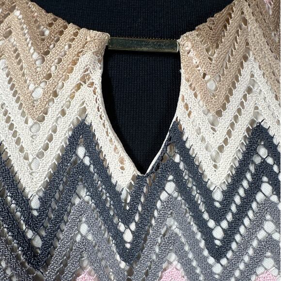 Tacera Unconditional Lace Overlay Bell Sleeve Crochet Dress Sz L Party Cocktail - Picture 4 of 13